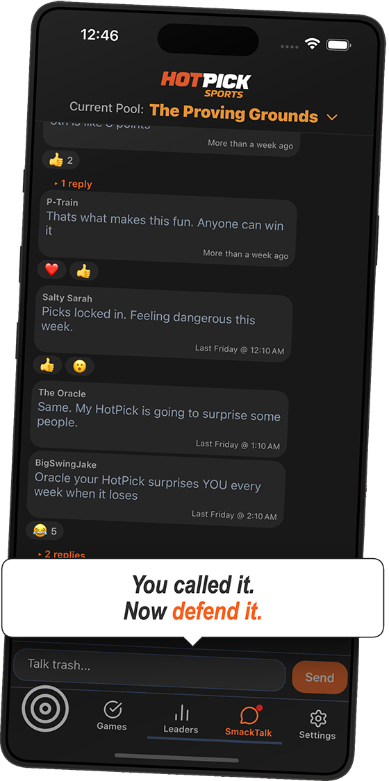 HotPick SmackTalk — You called it. Now defend it.