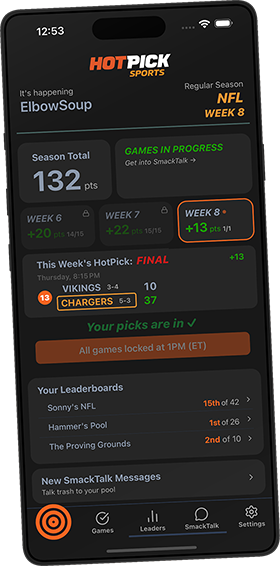 HotPick Sports app — home screen